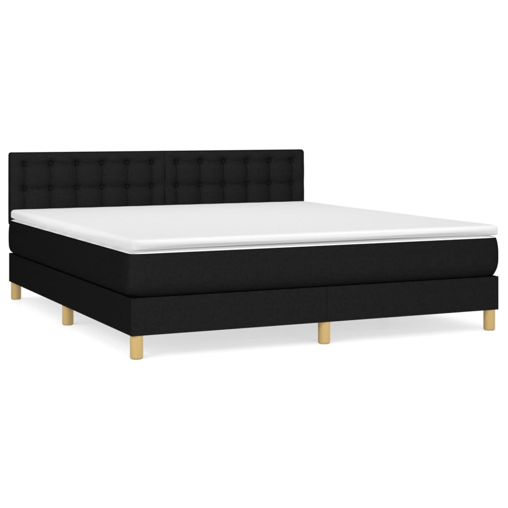 Sommier à lattes de lit avec matelas Noir 160x200 cm Tissu - XIOS