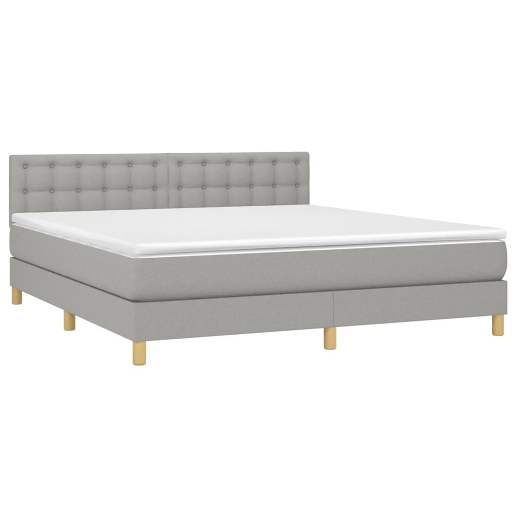 Sommier à lattes de lit avec matelas Gris clair 180x200cm Tissu - XIOS