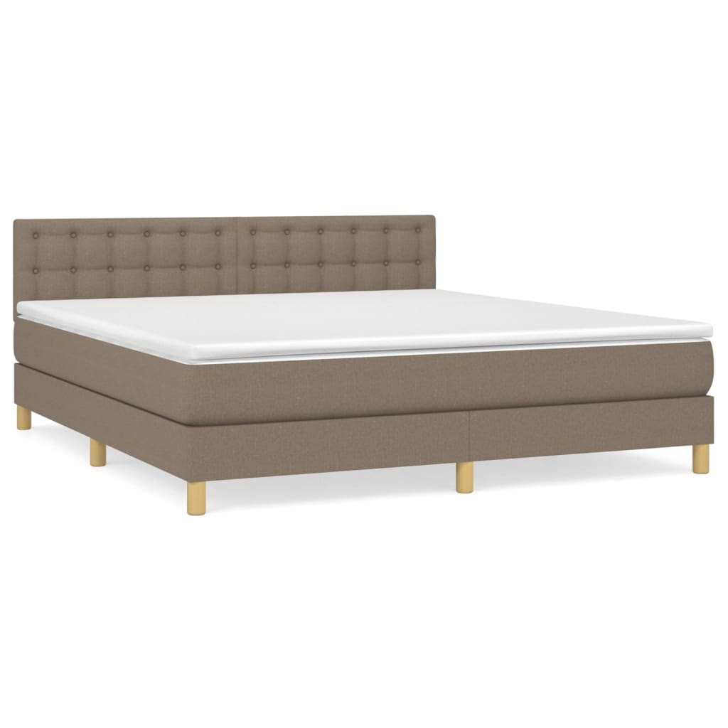 Sommier à lattes de lit avec matelas Taupe 180x200 cm Tissu - XIOS