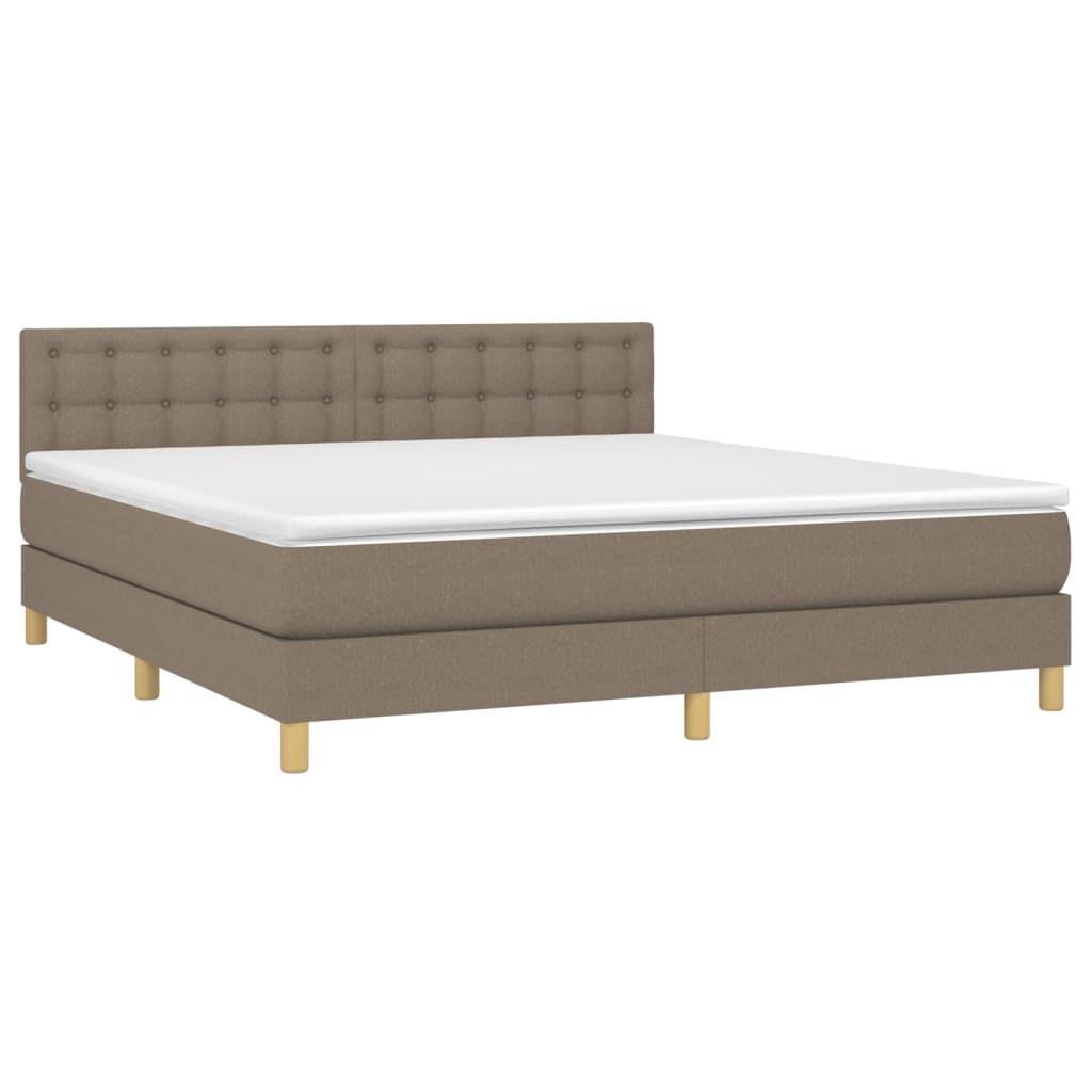 Sommier à lattes de lit avec matelas Taupe 180x200 cm Tissu - XIOS