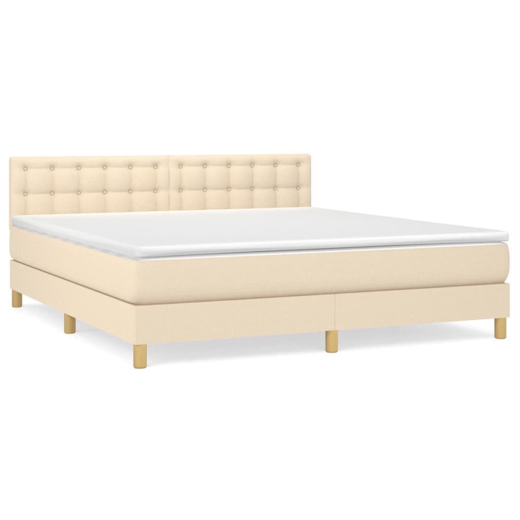 Sommier à lattes de lit avec matelas Crème 180x200 cm Tissu - XIOS