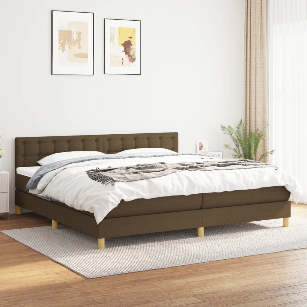 Sommier à lattes de lit avec matelas Marron foncé 200x200 cm - XIOS