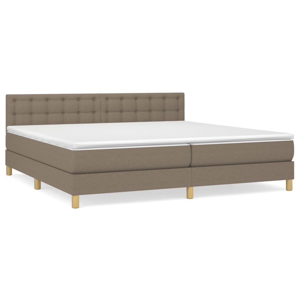 Sommier à lattes de lit avec matelas Taupe 200x200 cm Tissu - XIOS