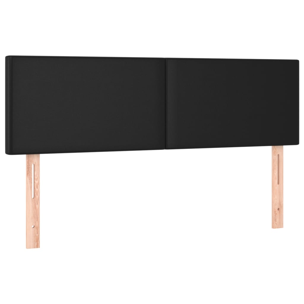 Sommier à lattes de lit avec matelas Noir 140x190 cm Similicuir - XIOS