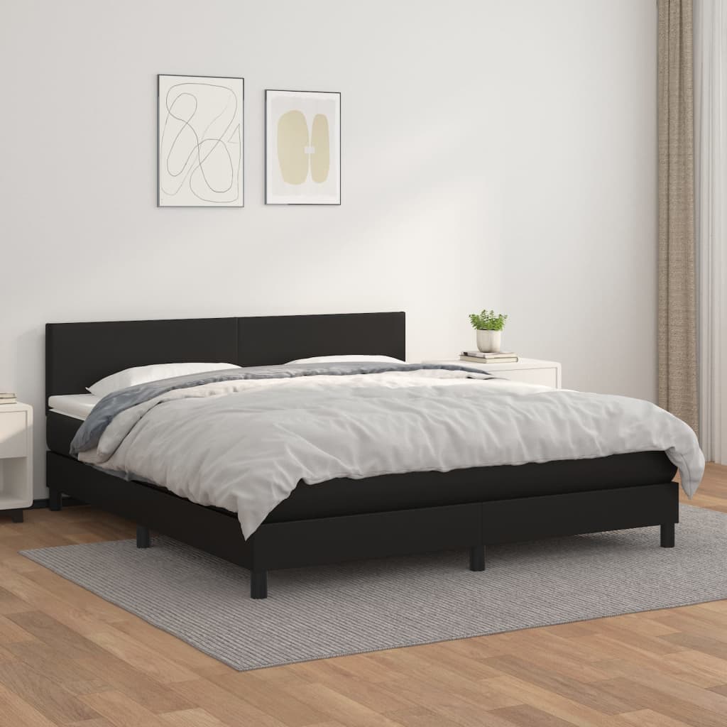 Sommier à lattes de lit avec matelas Noir 160x200 cm - XIOS