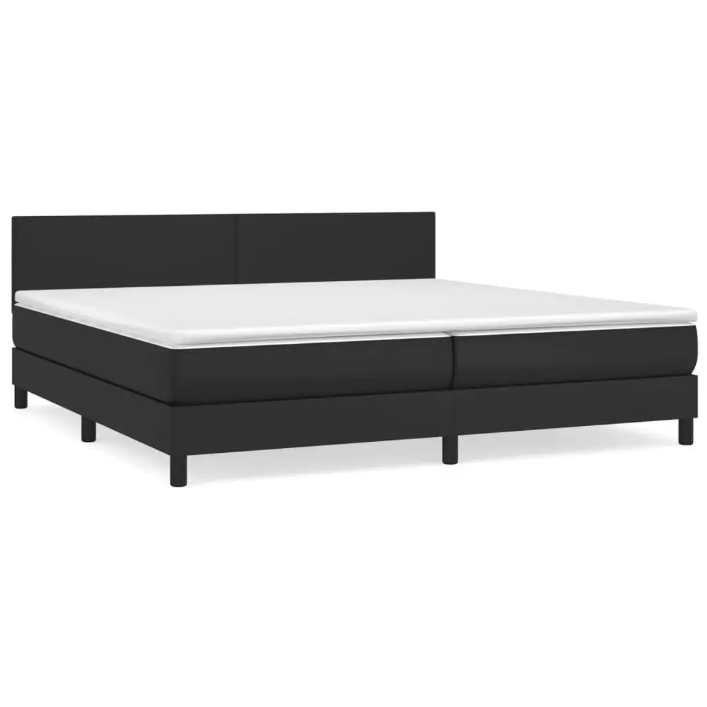 Sommier à lattes de lit avec matelas Noir 200x200 cm Similicuir - XIOS