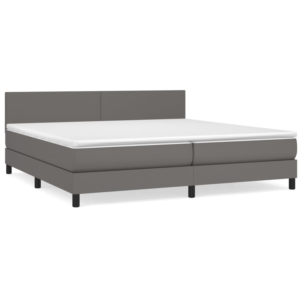 Sommier à lattes de lit avec matelas Gris 200x200 cm Similicuir - XIOS