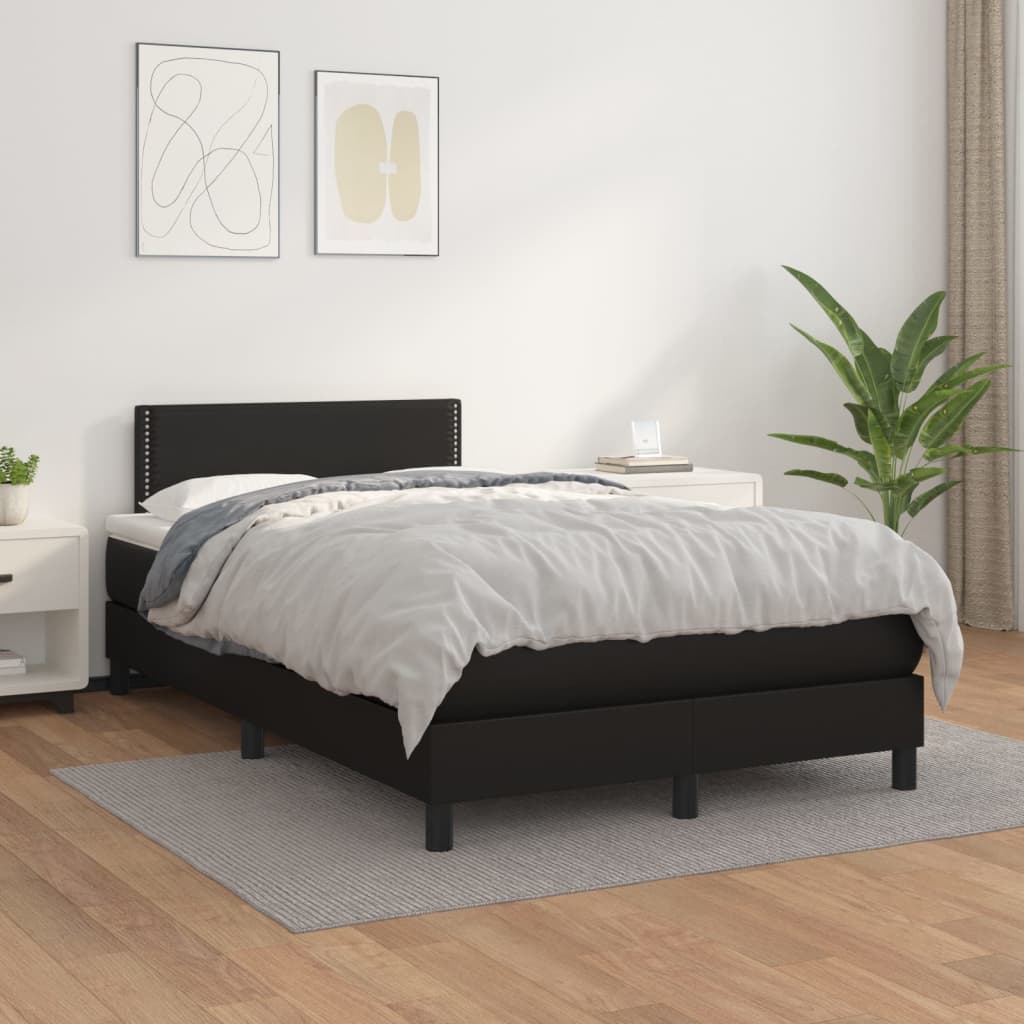 Sommier à lattes de lit matelas Noir 120x200 cm Similicuir - XIOS