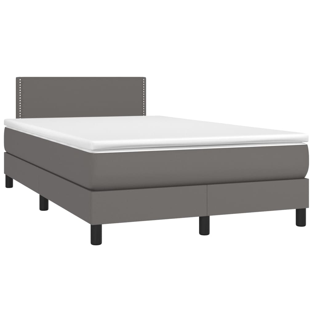 Sommier à lattes de lit avec matelas Gris 120x200 cm Similicuir - XIOS