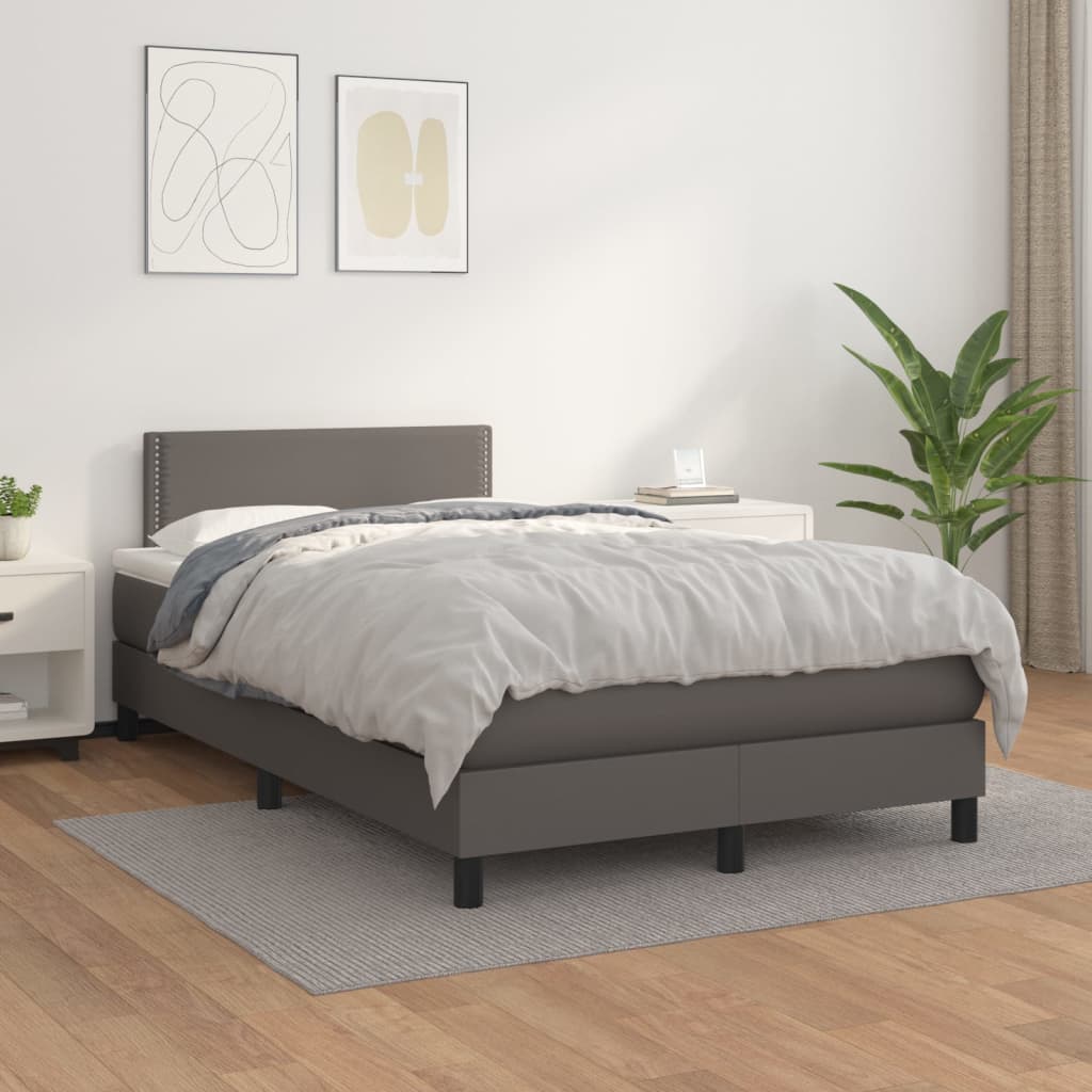 Sommier à lattes de lit avec matelas Gris 120x200 cm Similicuir - XIOS