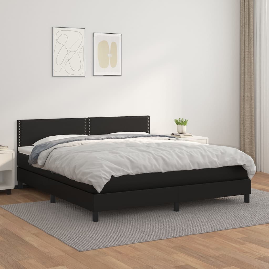 Sommier à lattes de lit avec matelas Noir 160x200 cm - XIOS