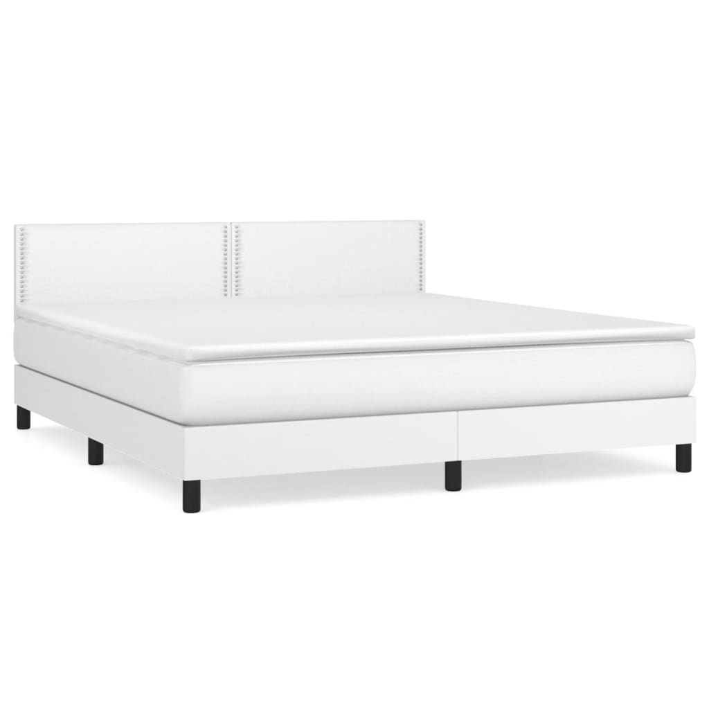 Sommier à lattes de lit avec matelas Blanc 180x200cm Similicuir - XIOS