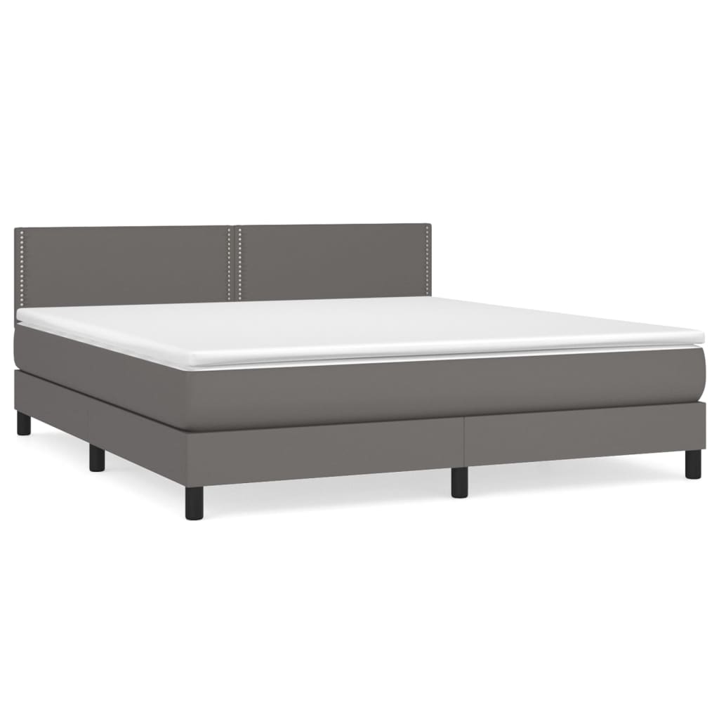 Sommier à lattes de lit avec matelas Gris 180x200 cm Similicuir - XIOS