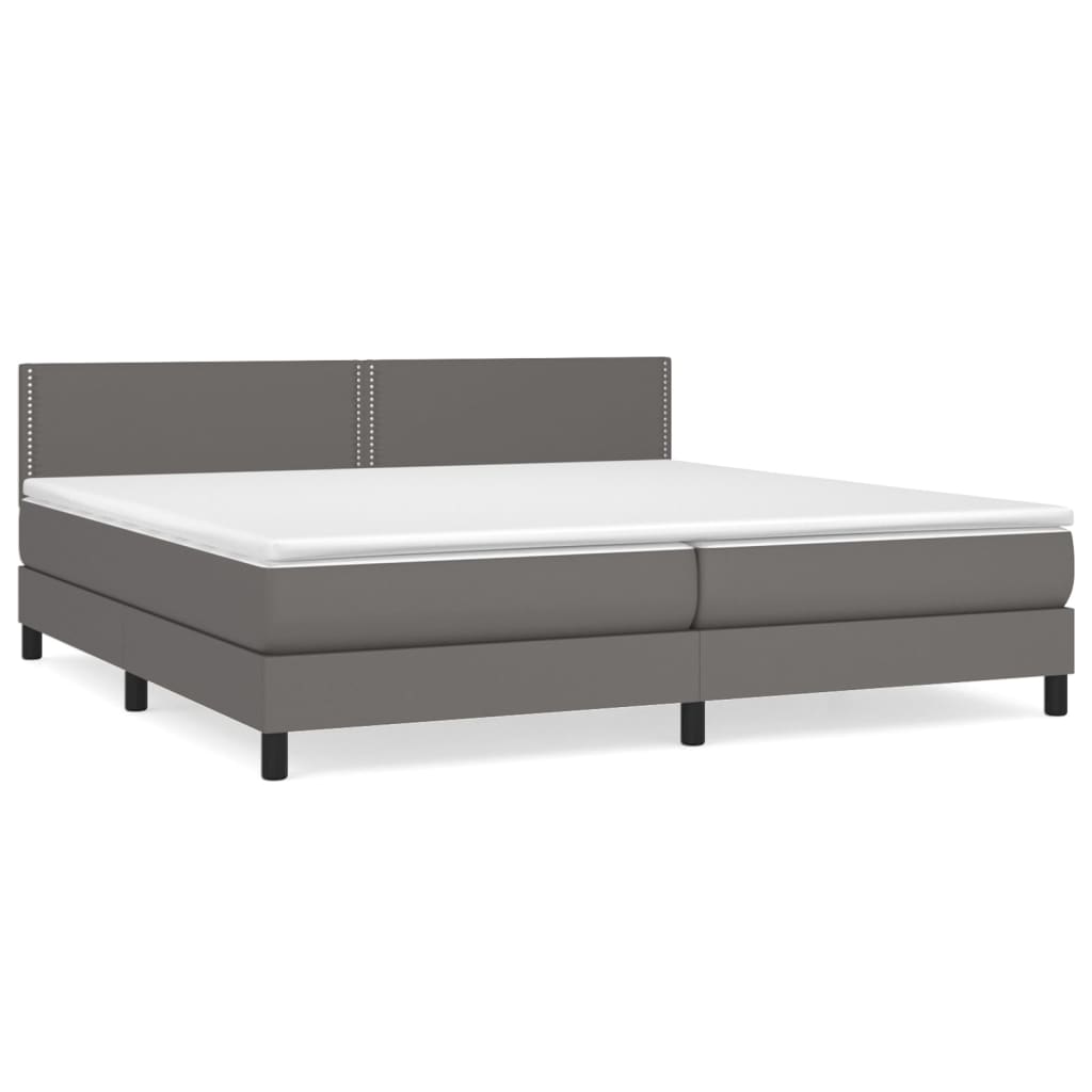 Sommier à lattes de lit avec matelas Gris 200x200 cm Similicuir - XIOS