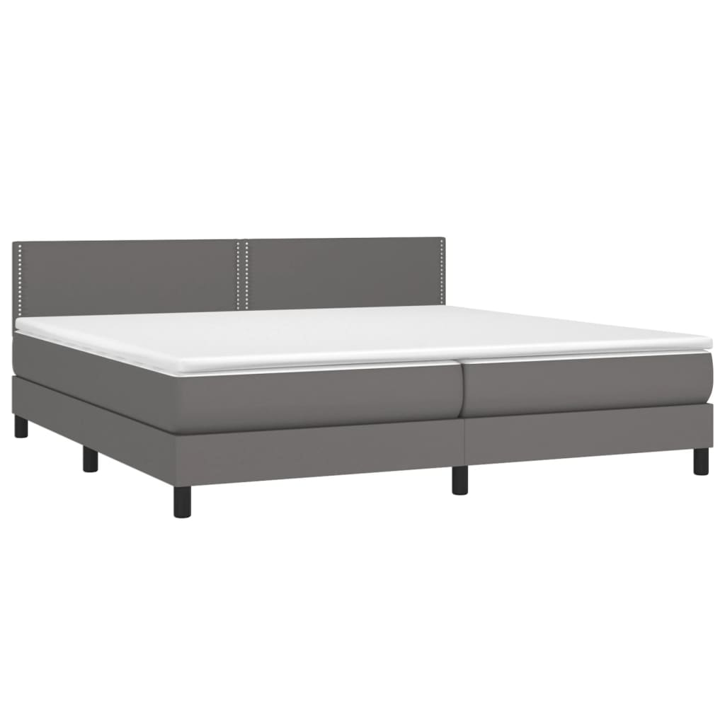 Sommier à lattes de lit avec matelas Gris 200x200 cm Similicuir - XIOS