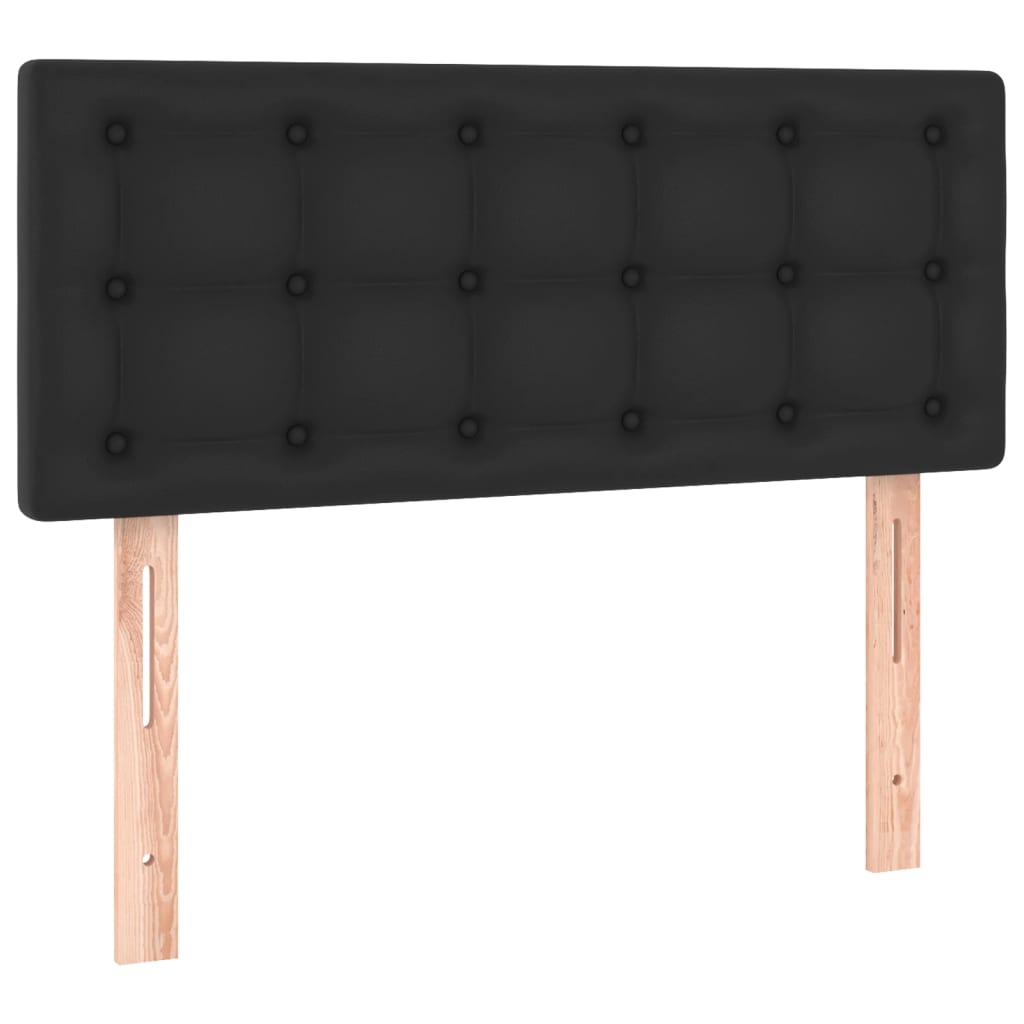 Sommier à lattes de lit avec matelas Noir 90x200 cm Similicuir - XIOS