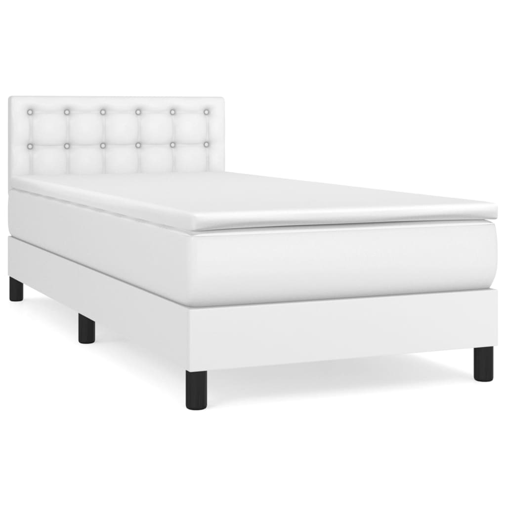 Sommier à lattes de lit avec matelas Blanc 90x200 cm Similicuir - XIOS