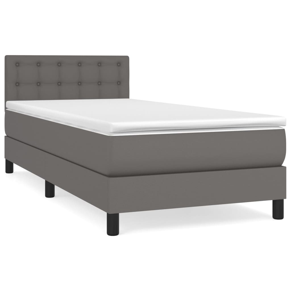 Sommier à lattes de lit avec matelas Gris 90x200 cm Similicuir - XIOS