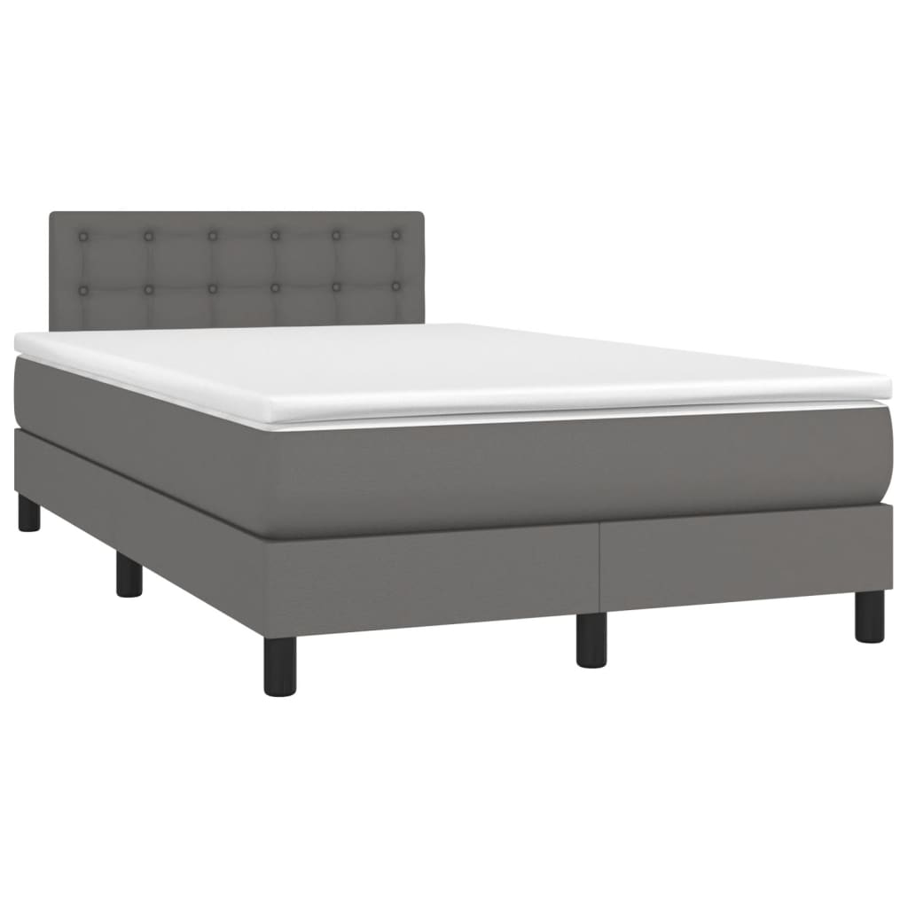 Sommier à lattes de lit avec matelas Gris 120x200 cm Similicuir - XIOS