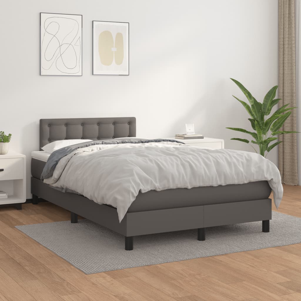 Sommier à lattes de lit avec matelas Gris 120x200 cm Similicuir - XIOS