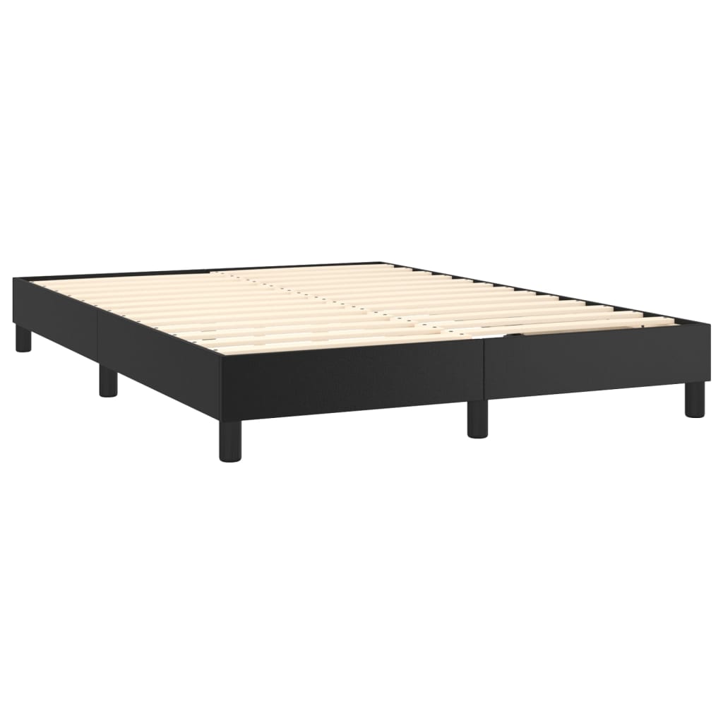 Sommier à lattes de lit avec matelas Noir 140x190 cm Similicuir - XIOS