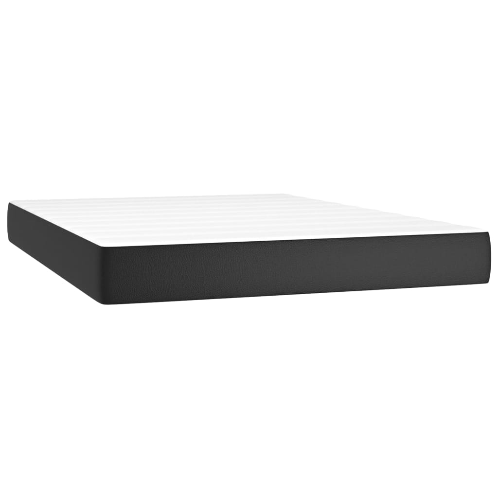 Sommier à lattes de lit avec matelas Noir 140x190 cm Similicuir - XIOS