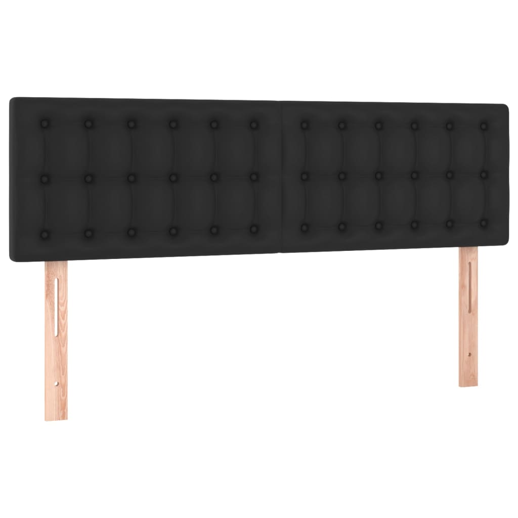 Sommier à lattes de lit avec matelas Noir 140x190 cm Similicuir - XIOS