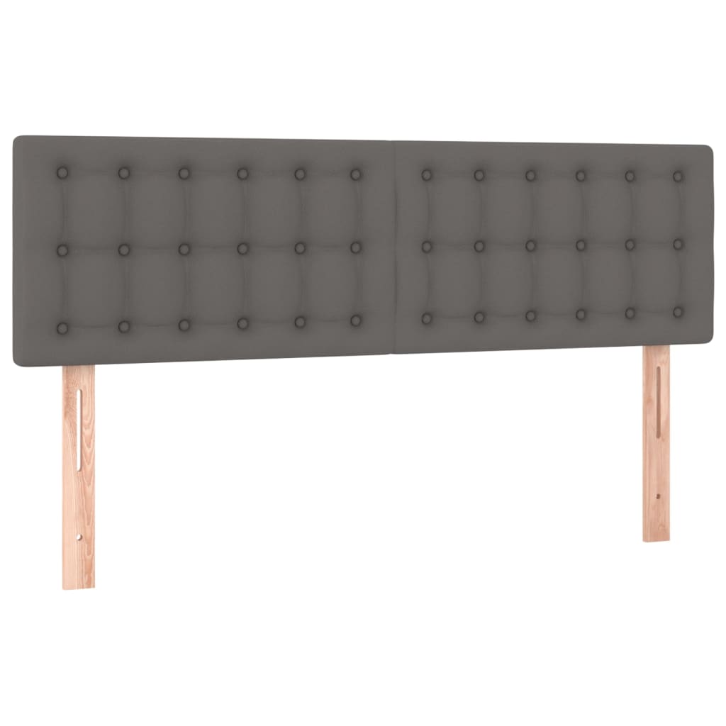 Sommier à lattes de lit avec matelas Gris 140x190 cm Similicuir - XIOS