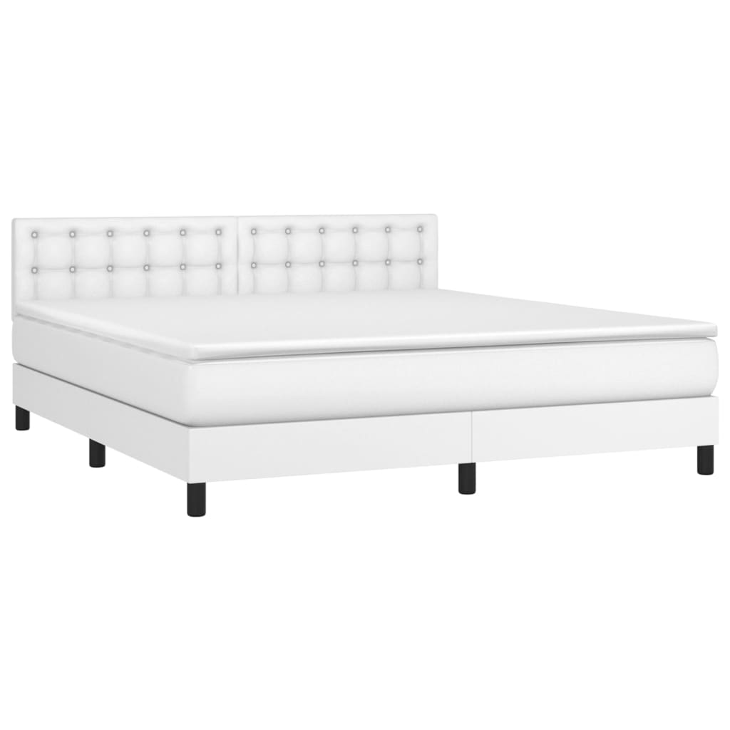 Sommier à lattes de lit avec matelas Blanc 180x200cm Similicuir - XIOS