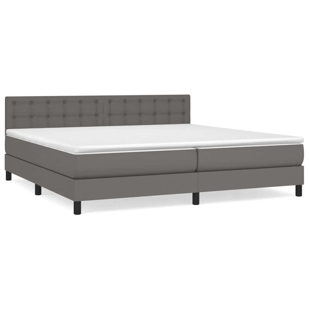 Sommier à lattes de lit avec matelas Gris 200x200 cm Similicuir - XIOS