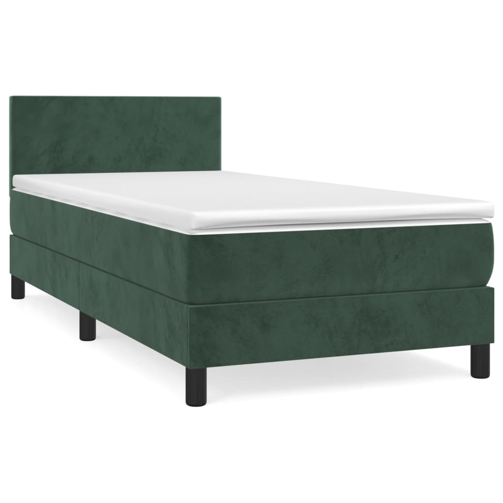 Sommier à lattes de lit et matelas Vert foncé 80x200 cm Velours - XIOS