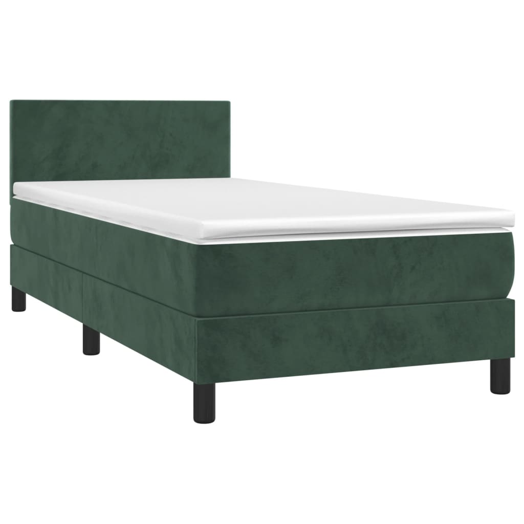 Sommier à lattes de lit et matelas Vert foncé 80x200 cm Velours - XIOS
