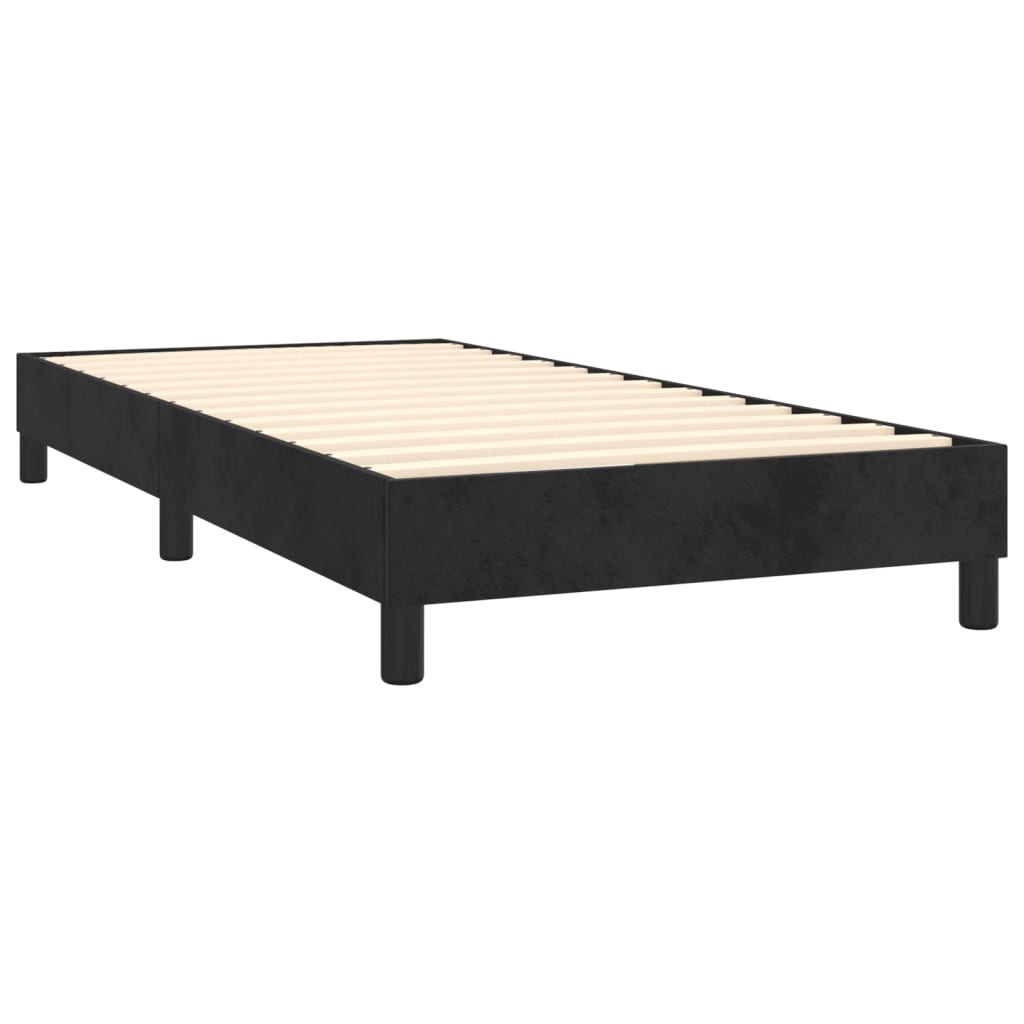 Sommier à lattes de lit avec matelas Noir 100x200 cm Velours - XIOS
