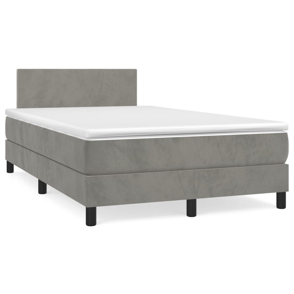 Sommier à lattes de lit et matelas Gris clair 120x200cm Velours - XIOS