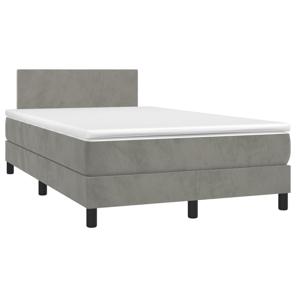 Sommier à lattes de lit et matelas Gris clair 120x200cm Velours - XIOS