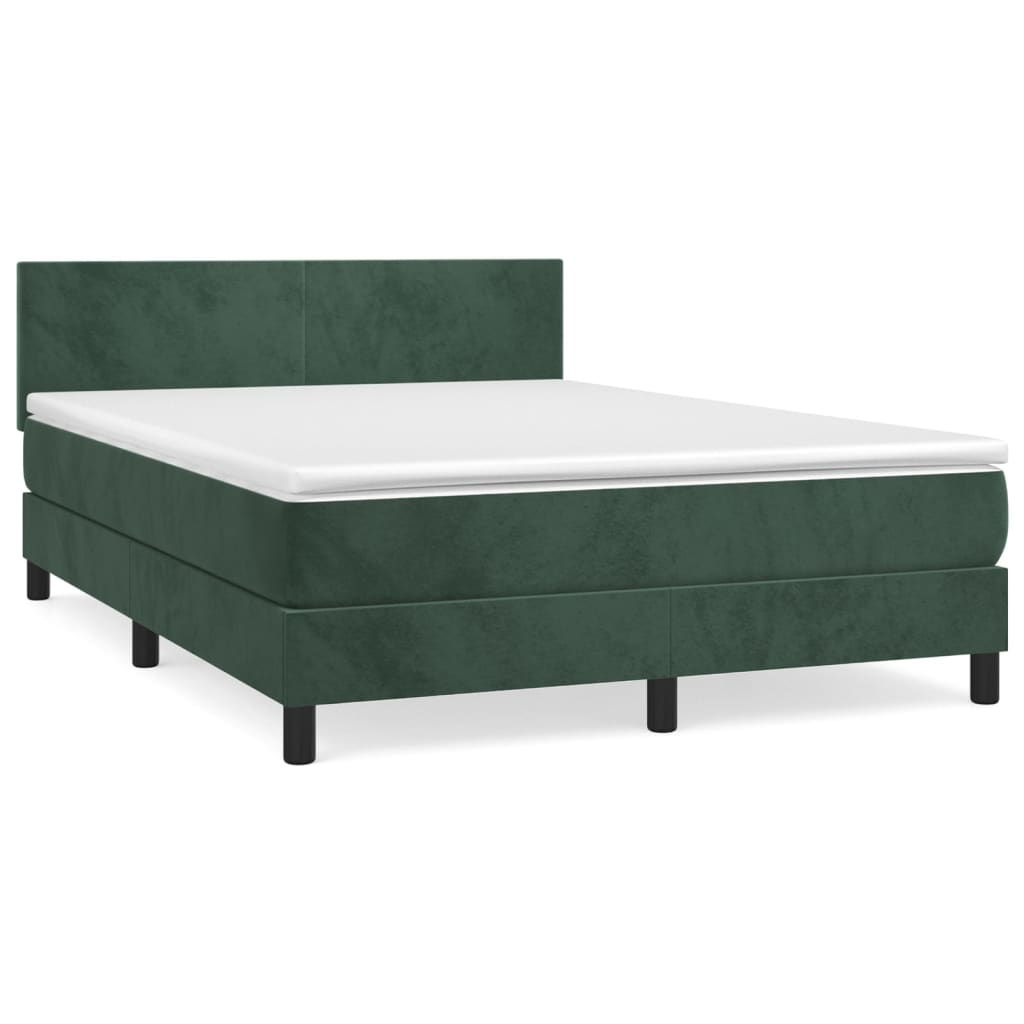 Sommier à lattes de lit et matelas Vert foncé 140x190cm Velours - XIOS