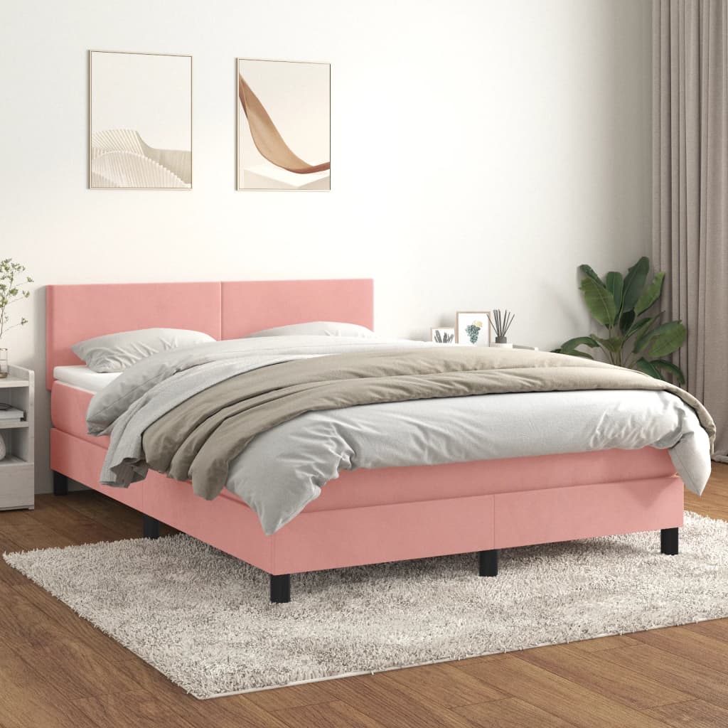 Sommier à lattes de lit avec matelas Rose 140x200 cm Velours - XIOS
