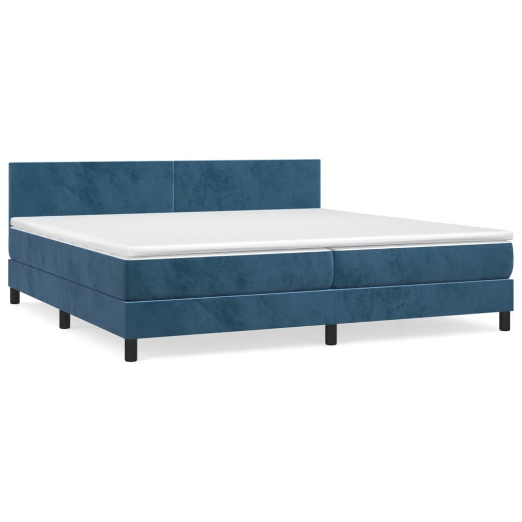 Sommier à lattes de lit et matelas Bleu foncé 200x200cm Velours - XIOS