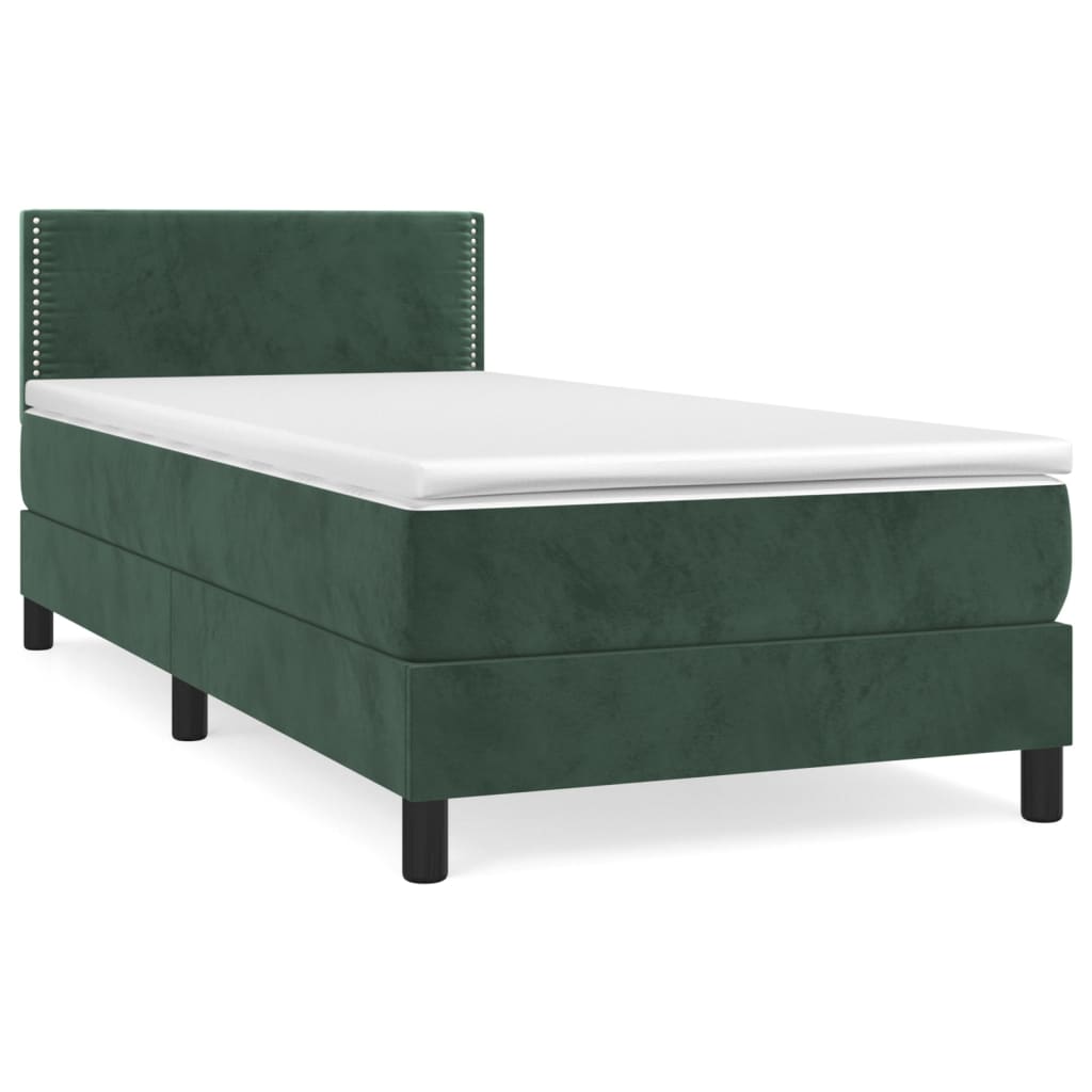 Sommier à lattes de lit et matelas Vert foncé 80x200 cm Velours - XIOS