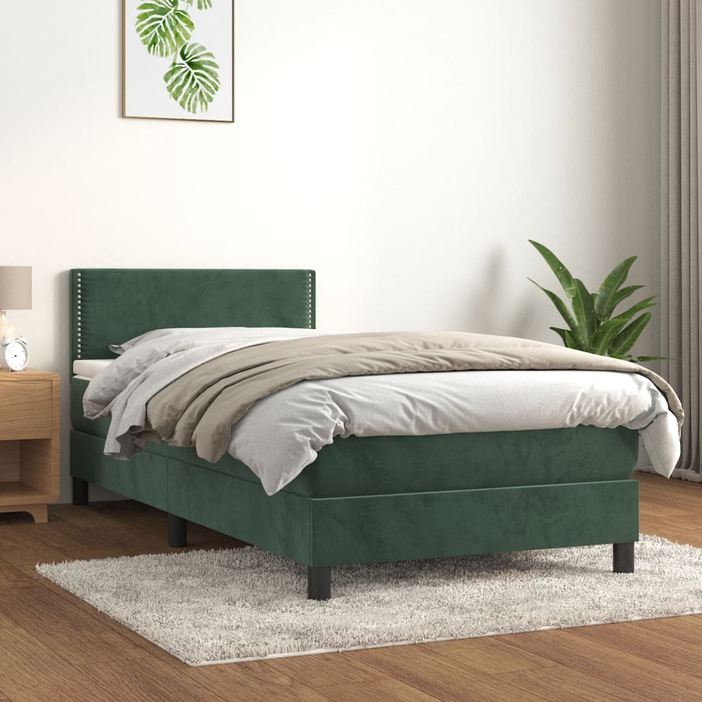 Sommier à lattes de lit et matelas Vert foncé 80x200 cm Velours - XIOS