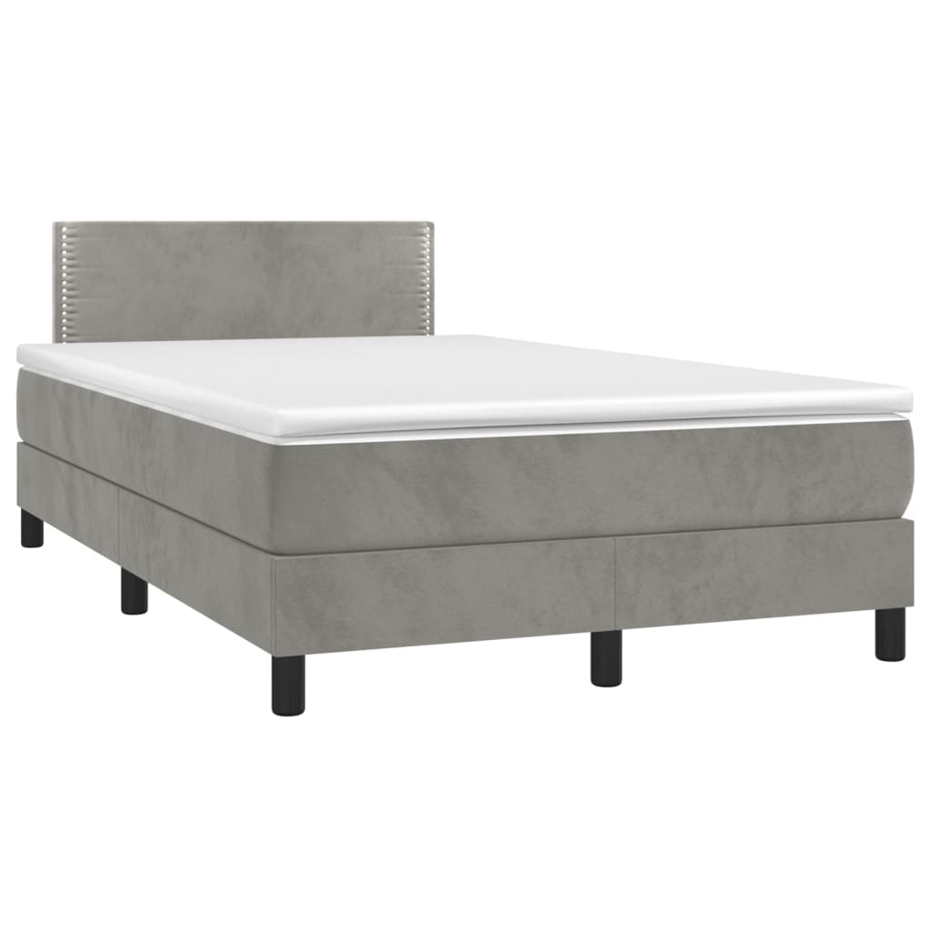 Sommier à lattes de lit et matelas Gris clair 120x200cm Velours - XIOS