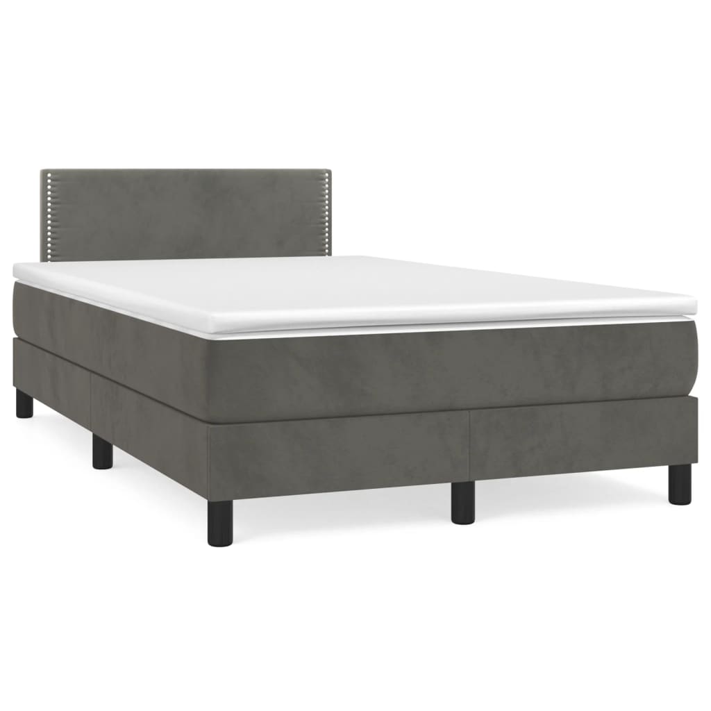 Sommier à lattes de lit et matelas Gris foncé 120x200cm Velours - XIOS