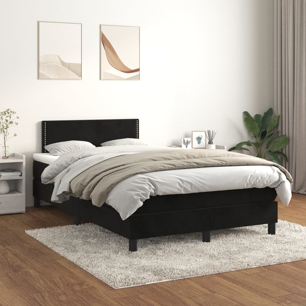 Sommier à lattes de lit avec matelas Noir 120x200 cm Velours - XIOS