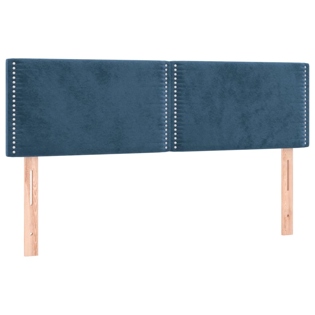 Sommier à lattes de lit et matelas Bleu foncé 140x190cm Velours - XIOS