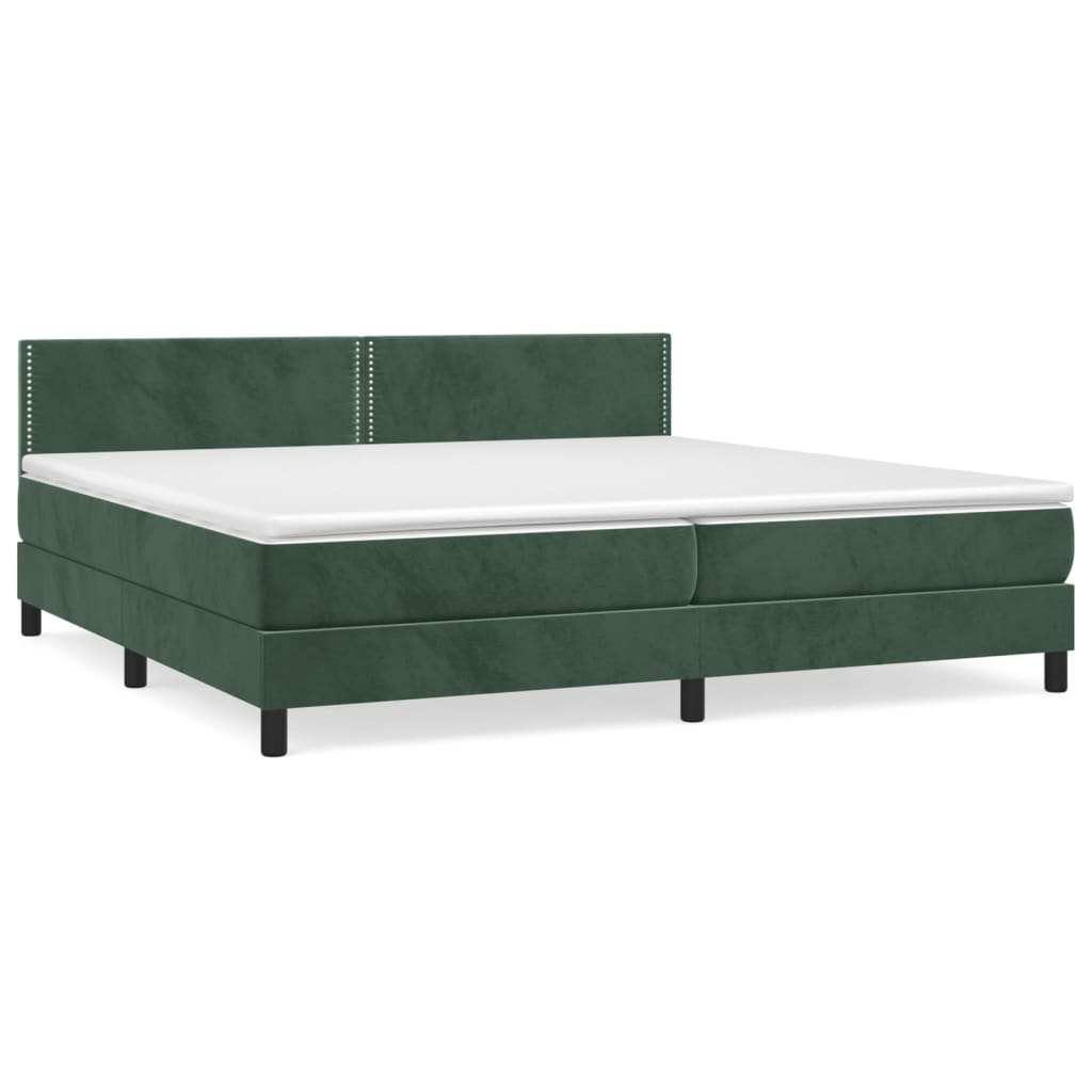 Sommier à lattes de lit et matelas Vert foncé 200x200cm Velours - XIOS
