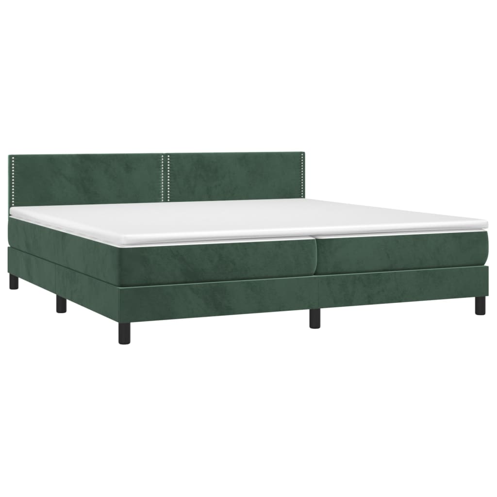 Sommier à lattes de lit et matelas Vert foncé 200x200cm Velours - XIOS