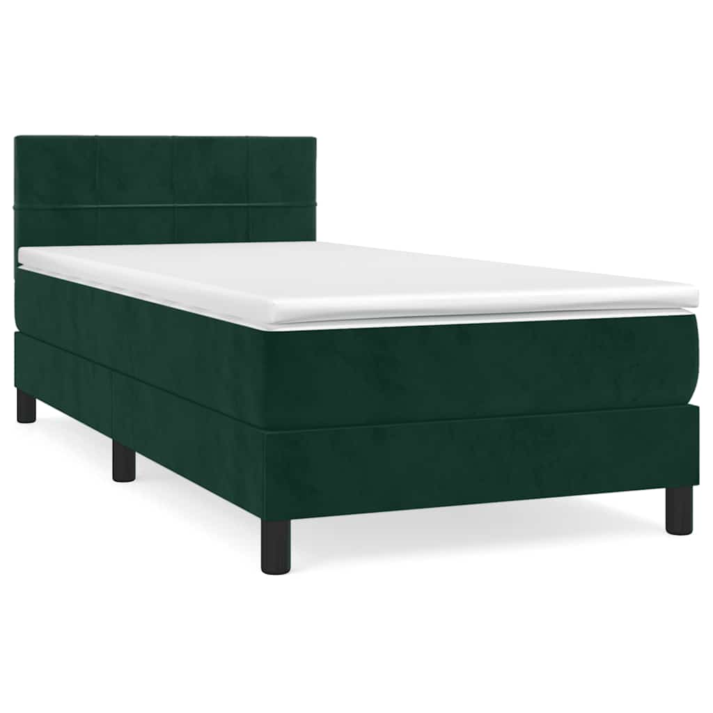 Sommier à lattes de lit et matelas Vert foncé 80x200 cm Velours - XIOS