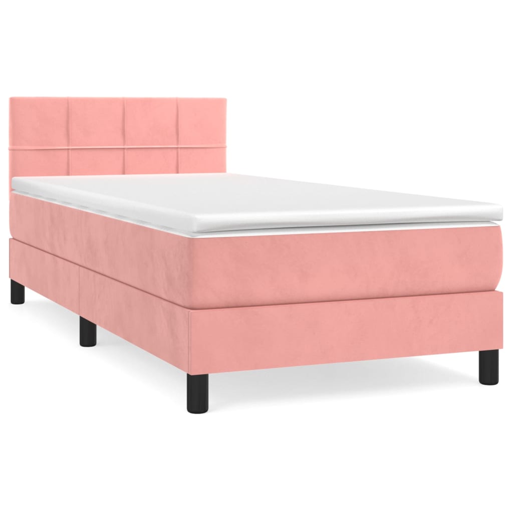 Sommier à lattes de lit avec matelas Rose 90x190 cm Velours - XIOS