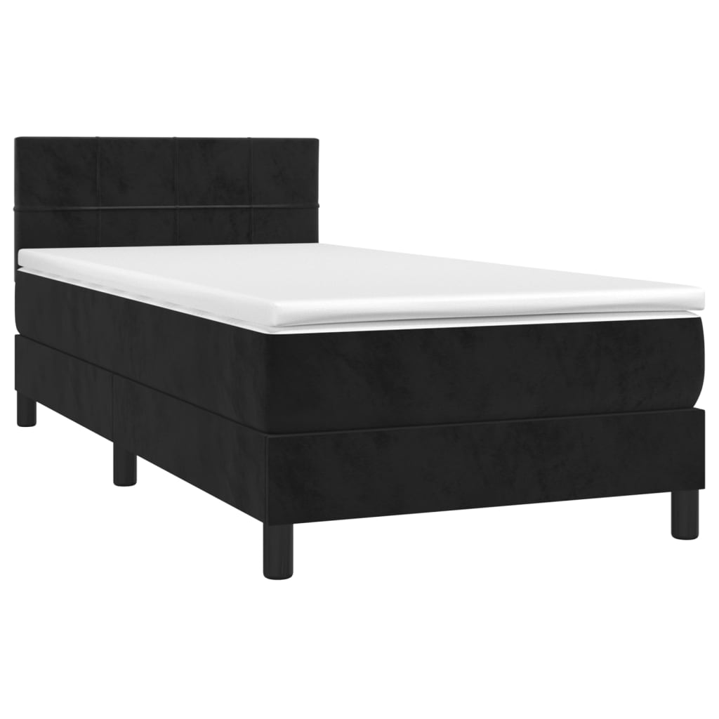 Sommier à lattes de lit avec matelas Noir 100x200 cm Velours - XIOS