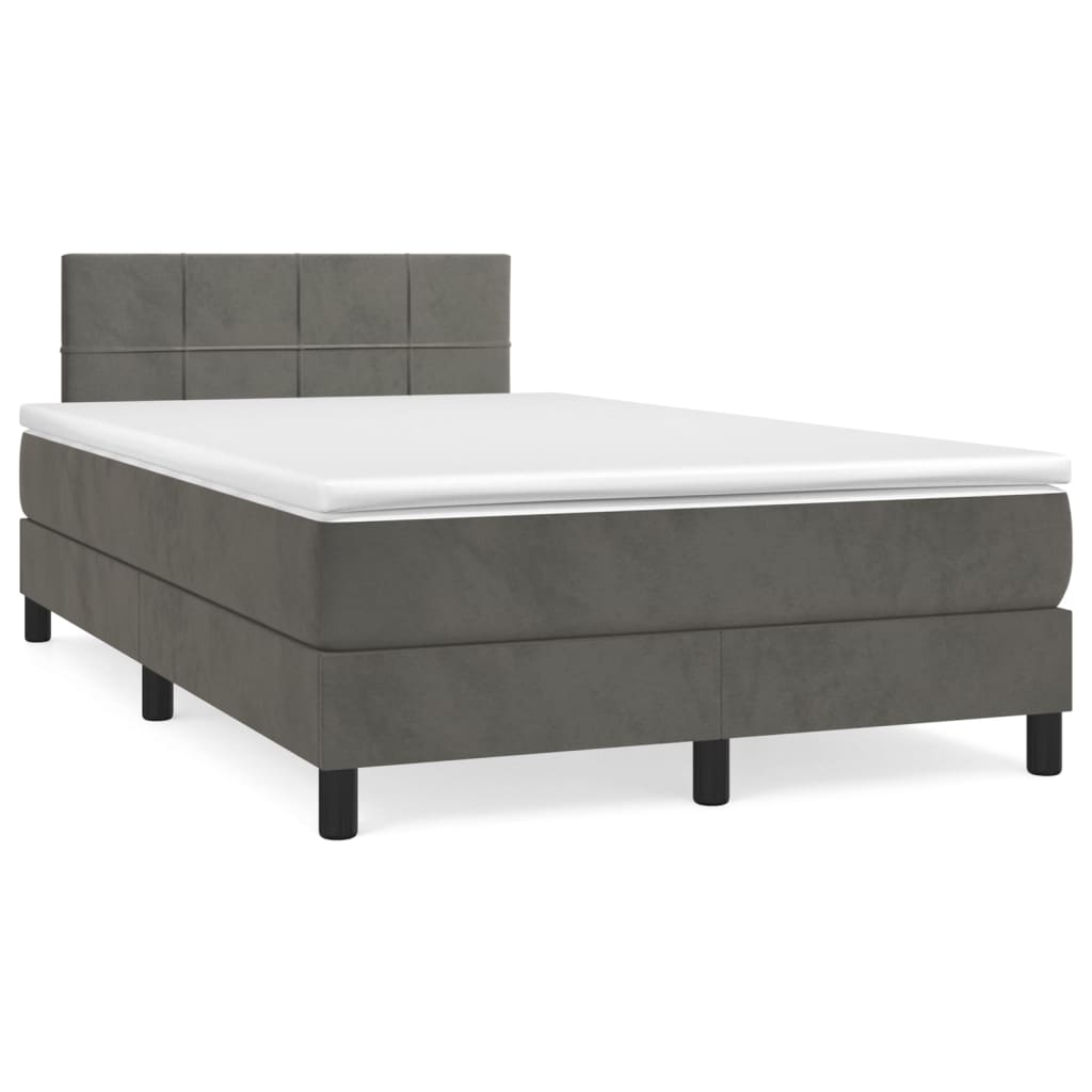 Sommier à lattes de lit et matelas Gris foncé 120x200cm Velours - XIOS